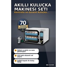 Kuluçka Makinesi Wm-70 Çift Katlı Akıllı Nem Kontrollü Set Yedek Motor ve Suluk Dahil BX-316465