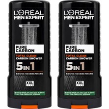 L'Oréal Paris Men Expert L'oreal Paris Men Expert Pure Carbon Total Clean 5in1 Kömürlü Duş Jeli 2 x 400 ml