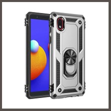 Nexora Living Samsung Galaxy A01 Core Kılıf Sofya Yüzüklü Silikon Kapak - Gümüş Nxrlvng