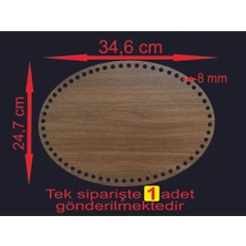 Asude Hediyelik Ahşap 34,6X24,7 cm 1 Ad Bambu Tepsi Örgü Plakası Supla Delikli Altlık Tığ Taban Işi Sepet Taban