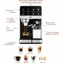 Sinbo SCM-2996 Pro Siyah Cappuccino Latte Espresso Makinesi 6 Çeşit 1,5 L Su 500 ml Süt Tanklı