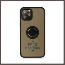 Nexora Living iPhone 12 Pro Kılıf Montreal Yüzüklü Silikon Kapak - Siyah Nxrlvng