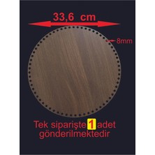 Asude Hediyelik Ahşap Ceviz 34 cm 1 Ad Bambu Tepsi Örgü Plakası Supla Delikli Altlık Tığ Taban Işi Sepet Tabanı