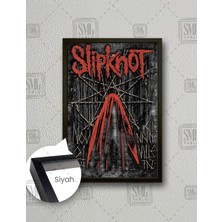 SML Tablo Slipknot Metal Müzik Grubu Yıldız Rock Music Grunge Çerçeveli Dikey Kanvas Tablo