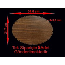 Asude Hediyelik Ahşap 34,6X24,7 cm 5 Ad Raddan Bambu Tepsi Örgü Plakası Supla Altlık Tığ Taban Işi Sepet Tabanı
