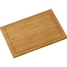 Odea Tr Bambu Kesme Tahtası, 38 x 25 x 1,9 Cm, Dikdörtgen, Meyve Suyu Oluklu, Et ve Sebze Kesme Tahtası, Bıçak Dostu Yüzey