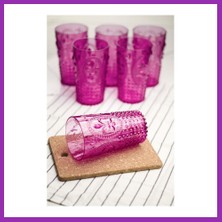 Salmore Akrilik Pembe 6'lı Uzun Bardak & Su Meşrubat Bardağı 750 ml ( Büyük Boy & Cam Değildir ) Bty