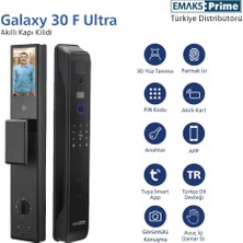 Emaks Prime Akıllı Kilit GALAXY30 F Ultra, Yüz Tanıma, Avuç Tanıma, Kamera, Wifi, Şifre, Kart, Parmazk İzi