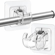 Kyrotech Kendinden Yapışkanlı Yaylı Boru Tutucu Halka 2’li Set, Mandallı Boru Sabitleme Klipsi, Havlu Askılığı, Perde Çubuğu ve Kablo Düzenleyici, Delmeden Montajlı Pratik Tutucu Aparat