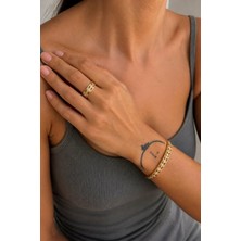Dore Collection Marka Model Premium Çelik Ikili Kelepçe Yüzük Takı Seti