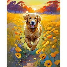 Tale Hobby Sayılarla Boyama Numaralı Tuval Seti Fırça Boya Dahil 40X50CM Tatlı Köpek