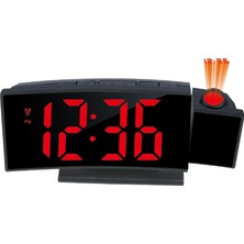 Odea Tr Projeksiyonlu Dijital Masa Saati Kırmızı LED Ekranlı Alarm Snooze Sıcaklık Tarih USB ve Pil