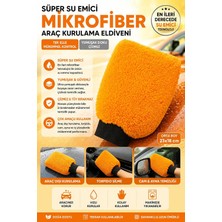 Odea Tr Mikrofiber Oto Araba Yıkama Kurulama Havlusu, Orta Boy Çift Katlı Araç Kurutma ve Torpido Silme Bezi (Turuncu)