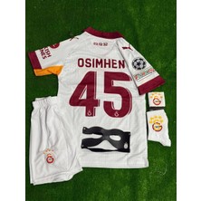 LEGENT LADY Galatâsarây. 2027  V.i.k.t.o.r. O.s.i.m.h.e.n  Deplesman Beyaz Yeni Sezon Çocuk Forması 4'lü Set