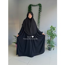 Yüsra Collection Tesettür Ayrobin Elbise ve Gölgeli Oval Sufle 2'li Takım