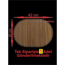 Asude Hediyelik Ahşap Ceviz 42X30 cm 1 Adet Sepet Bambu Tepsi Altı Örgü Plakası Supla Delikli Altlık Sepet Tabanı