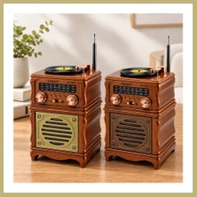 Bezos Retro Radyo Hoparlör Am Fm Sw Bluetooth USB Type-C Şarjlı Za