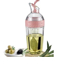Odea Tr Sızdırmaz Yağdanlık Sosluk Sirke Şişesi 350ML Dekoratif Renkli Ayçiçek Yağı Sıvı Yağ Yağlık Damlatmaz Kapaklı Estetik (Pembe)