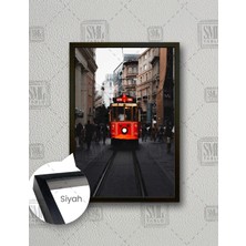SML Tablo Taksim Nostaljik Tramvay Taksim Meydanı Istanbul Istiklal Caddesi Çerçeveli Dikey Kanvas Tablo