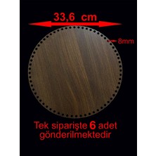 Asude Hediyelik Ahşap Ceviz 34 cm 6 Ad Bambu Tepsi Örgü Plakası Supla Delikli Altlık Tığ Taban Işi Sepet Tabanı