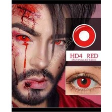 Renkli Cosplay Yıllık Göz Kirpik Lensi  Hd 44 Red