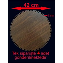 Asude Hediyelik Ahşap Ceviz 42 cm 4 Ad Bambu Tepsi Örgü Plakası Supla Delikli Altlık Tığ Taban Işi Sepet Tabanı
