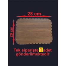 Asude Hediyelik Ahşap Ceviz 28X20 cm 1 Ad Raddan Bambu Tepsi Örgü Plaka Supla Altlık Tığ Taban Işi Sepet Tabanı