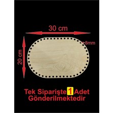 Asude Hediyelik Ahşap Krem 30X20 cm 1 Adet Sepet Bambu Tepsi Altı Örgü Plakası Supla Delikli Altlık Sepet Tabanı
