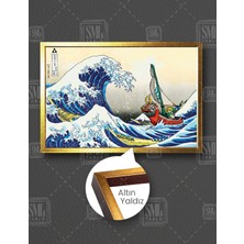 SML Tablo Zelda Rüzgarkıran ve Great Wave Off Kanagawa Başyapıt Japon Sanatı  Çerçeveli Yatay Kanvas Tablo