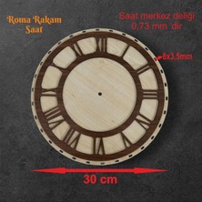 Asude Hediyelik 30 cm Ik Roma Rakam Saat 1 Ad Raddan Bambu Tepsi Örgü Plakası Supla Delikli Altlık Tığ Taban Işi