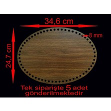 Asude Hediyelik Ahşap 34,6X24,7 cm 5 Ad Bambu Tepsi Örgü Plakası Supla Delikli Altlık Tığ Taban Işi Sepet Taban