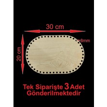 Asude Hediyelik Ahşap Krem 30X20 cm 3 Adet Sepet Bambu Tepsi Altı Örgü Plakası Supla Delikli Altlık Sepet Tabanı