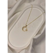 Stainles Steel Paslanmaz Çelik Gold Ay Yıldız Türk Bayrağı Kolye