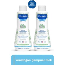 Mustela Organik Avokado İçeren Yenidoğan Bebek  Göz Yakmayan Şampuanı Saç, Vücut 500 ml x2