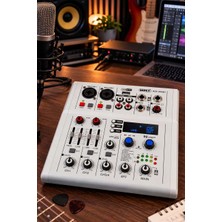 Midex MDX-285-WH 4 Kanal USB Stüdyo Kayıt Mixer 99 DSP Efekt Phantomlu Bluetooth Ses Mikseri