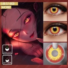 Renkli Cosplay Yıllık Göz Kirpik Lensi  HD57 Red