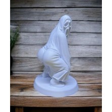 Housetrend Dekoratif Sevimli Şakacı Biblo Twerk Yapan Hayalet Dekoratif Figür, Modern Tasarım, Mini Masa Süsü, Beyaz, Ofis ve Ev Dekorasyon Hediye