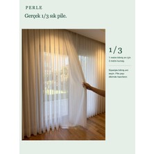 Perle Vual Tül Perde, Gün Işığına Eşlik Eden Sade Görünüm, Gerçek 1/3 Sık Pile
