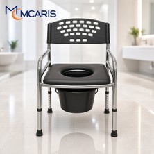 Mcaris Mcarıs Katlanabilir Tuvalet Sandalyesi Krom | Klozetli Hasta Yaşlı Wc Sandalyesi