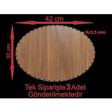Asude Hediyelik Ahşap 42X30 cm 3 Ad Raddan Bambu Tepsi Örgü Plakası Supla Altlık Tığ Taban Işi Sepet Tabanı