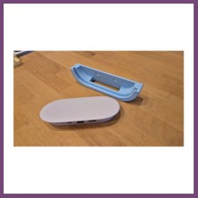 Bezos 3D Baskı Duvar Montajlı Yatay Medya Oynatıcı Tutucu Kablo Çıkışlı Duvar Askısı Oval Cihaz Standı - Mavi Gambera1