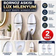 Eseno Select Bornoz Askısı Lüx Milenyum Bornozluk 2 Adet Banyo Bornoz Askılığı