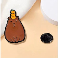 Ozn Aksesuar Capybara Kadın Broş, Çocuk Broş, Iğneli Broş, Klipsli Broş Yaka Broşu, Çeket Yaka Iğnesi, Mineli B75
