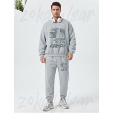 Zoka Wear Dawn Of The Dead Siya Baskılı Gri Eşofman Takımı