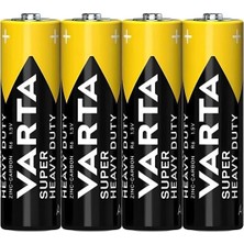 Varta Super Heavy Duty 1.5V AA Kalem Pil 4'lü Çinko Kimyası ile Uzun Süreli Güç