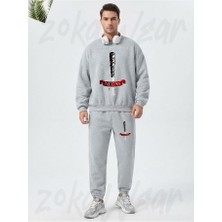 Zoka Wear Walking Dead Negan Dizi Tisort Zokawmc Baskılı Gri Eşofman Takımı