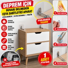Popüler Sepet Deprem Için Ultra Dayanıklı Çivisiz Duvarı Delmeden Ayarlanabilir Eşya Sabitleyici Aparat(Adet Fiyatıdır)