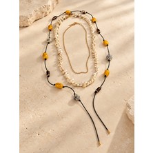 Bijux By Mrv Midye Kabuk Temalı 3lü Set Kolye