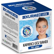 Kurmed Optik Erkek Çocuk Göz Kapama Bandı 50 Adet Tekli Paketli