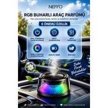 Neffo Rgb Buharlı Araç Parfümü – Aromaterapi Difüzör, LED Işıklı, Oto Hava Tazeleyici